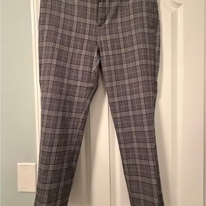 Banana Republic Gray Plaid Avery Black Trousers